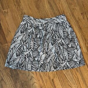 LOFT Outlet Leaf Print Skater Skirt